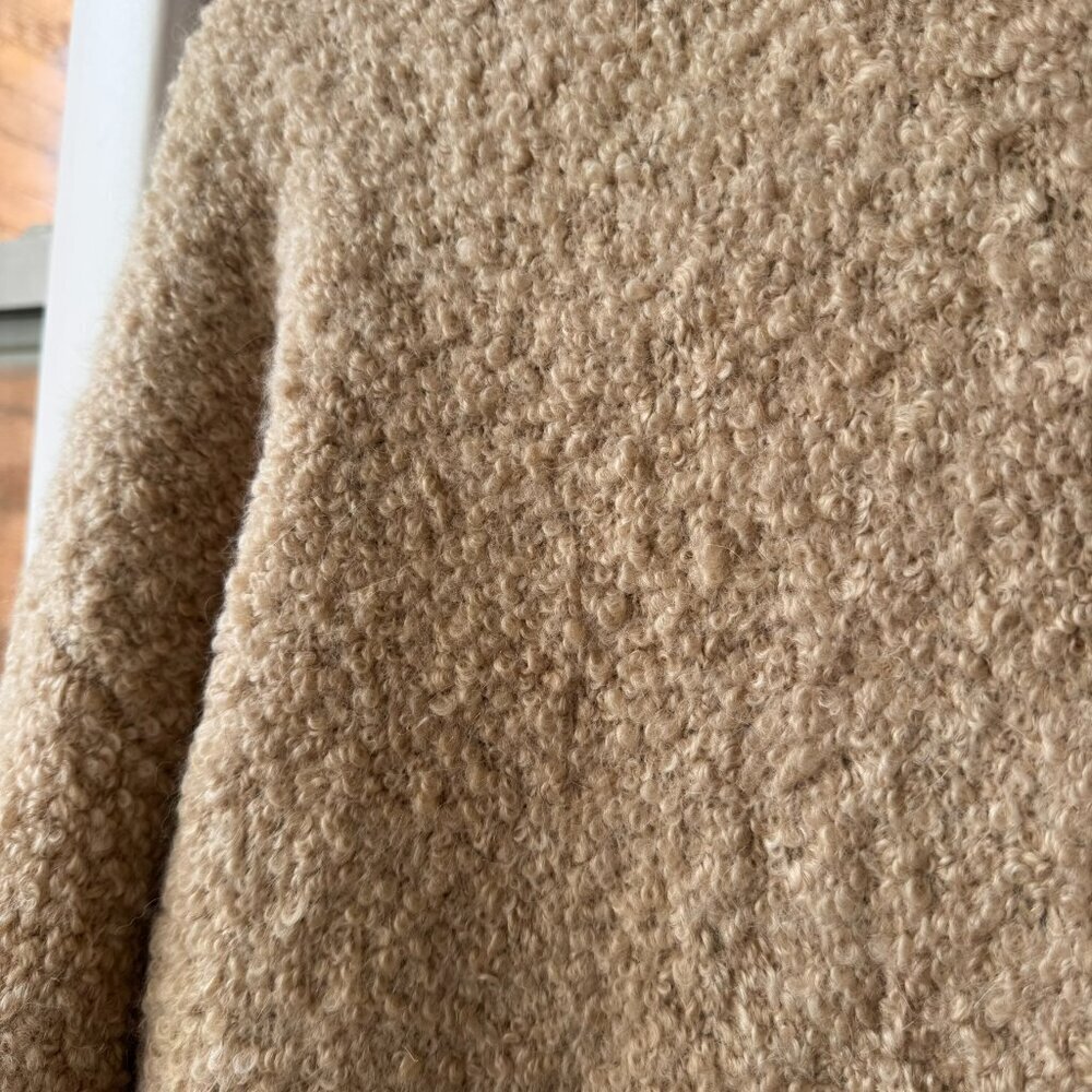 Reformation Ambrose Boucle Oversized Alpaca-Blend Mock-Neck Sweater Ginger Large - Picture 8 of 13